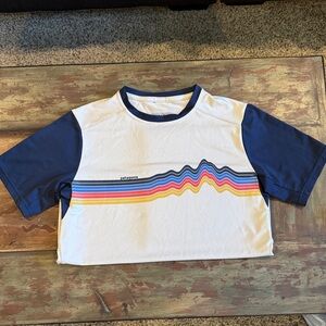 EUC Patagonia Kids' Striped Outdoor shirt.